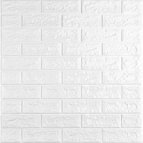 3D панель самоклеющаяся кирпич Белый Матовый 700х770х5мм (001-5M) SW-00000587