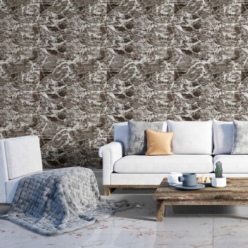 Самоклеящаяся декоративная 3D панель камень Серый рваный кирпич 700х770х5мм (158) SW-00000487