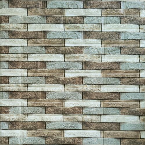 Декоративная 3D панель самоклейка под кирпич Коричневый Песчаник 700х770х4мм (340) SW-00000531