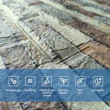 Декоративная 3D панель самоклейка под кирпич Коричневый Песчаник 700х770х4мм (340) SW-00000531