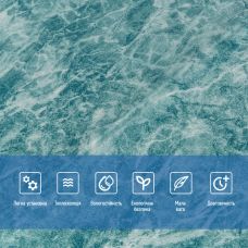 Декоративная 3D панель самоклейка Морская мраморная плитка 700х700х4мм (362) SW-00000530