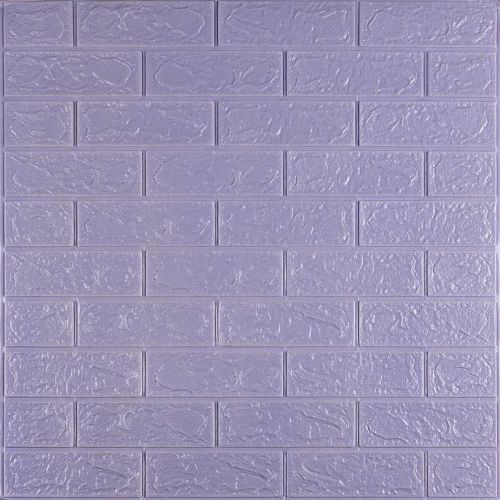 3D панель самоклеющаяся кирпич Светло-фиолетовый 700x770x3мм (015-3) SW-00000574