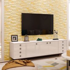 3D панель самоклеющаяся кладка желто-белая 700х770х7мм (039) SW-00000563