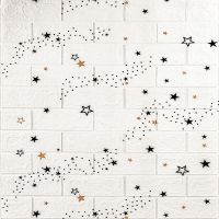 Декоративная 3D панель самоклейка под белый кирпич Звезды 700х770х3мм (021-3) SW-00000693