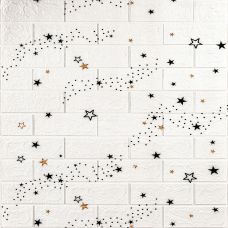 Декоративная 3D панель самоклейка под белый кирпич Звезды 700х770х3мм (021-3) SW-00000693