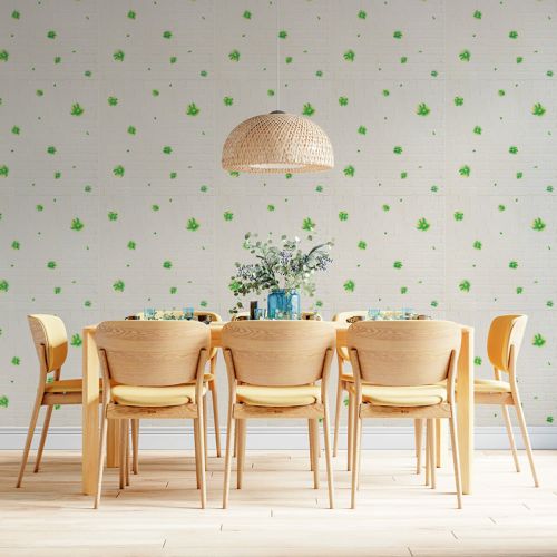 Панель стеновая 3D 700х770х4мм зелёные цветы (D) SW-00001976