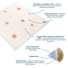 Панель стеновая 3D 700х770х4мм розовые цветы (D) SW-00001978