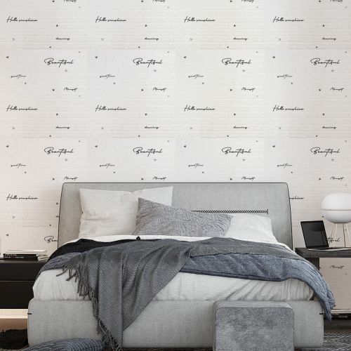 Панель стеновая 3D 700х770х4мм надпись с серебром (D) SW-00001980