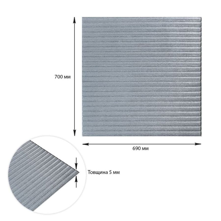 Панель 3D Silver 700*700*4mm (D) SW-00001952