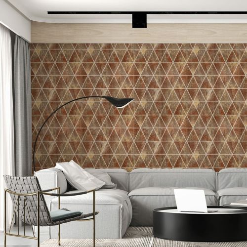 Панель стеновая 3D 700х770х4мм ромбы коричневые винтаж (D) SW-00002007