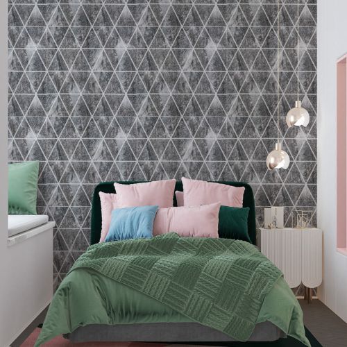 Панель стеновая 3D 700х770х4мм ромбы серые винтаж (D) SW-00002008