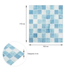 Панель стеновая 3D 700х770х4мм мозаика голубая (D) SW-00002009