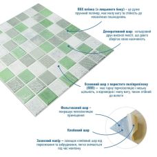 Панель стеновая 3D 700х770х4мм мозаика зелёная (D) SW-00002010