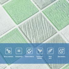 Панель стеновая 3D 700х770х4мм мозаика зелёная (D) SW-00002010