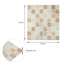 Панель стеновая 3D 700х770х4мм мозаика бежевая (D) SW-00002011