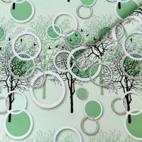 Пленка на самоклейке на бумажной основе чёрные и зелёные деревья 45смх10M SW-00002440