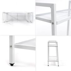 Стеллаж-этажерка двухъярусный из металла белый 60х26х60см SW-00002102