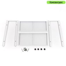 Стеллаж-этажерка двухъярусный из металла белый 60х26х60см SW-00002102