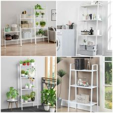 Стеллаж-этажерка двухъярусный из металла белый 60х26х60см SW-00002102