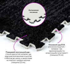 Пол-пазл плюшевый ЧЕРНЫЙ 30х30х1cm (D) SW-00002078