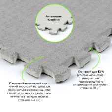 Пол-пазл плюшевый СВЕТЛО-СЕРЫЙ 30х30х1cm (D) SW-00002080