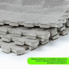 Пол-пазл плюшевый СВЕТЛО-СЕРЫЙ 30х30х1cm (D) SW-00002080