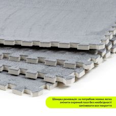 Пол-пазл плюшевый СВЕТЛО-СЕРЫЙ 60х60х1cm (D) SW-00002081