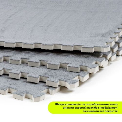 Пол-пазл плюшевый СВЕТЛО-СЕРЫЙ 60*60*1cm (D) SW-00002081