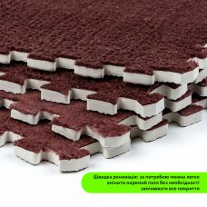 Пол-пазл плюшевый КОРИЧНЕВЫЙ 30х30х1cm (D) SW-00002082