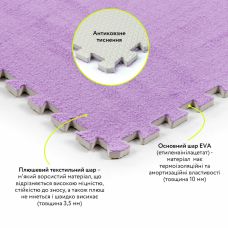 Пол-пазл плюшевый ФИОЛЕТОВЫЙ 60х60х1cm (D) SW-00002087