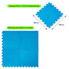 Пол-пазл плюшевый ГОЛУБОЙ 30х30х1cm (D) SW-00002090