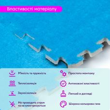 Пол-пазл плюшевый ГОЛУБОЙ 30х30х1cm (D) SW-00002090
