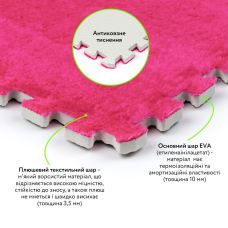 Пол-пазл плюшевый РОЗОВЫЙ 30х30х1cm (D) SW-00002092