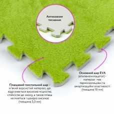 Пол-пазл плюшевый САЛАТОВЫЙ 30х30х1cm (D) SW-00002094