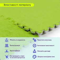 Пол-пазл плюшевый САЛАТОВЫЙ 60х60х1cm (D) SW-00002095