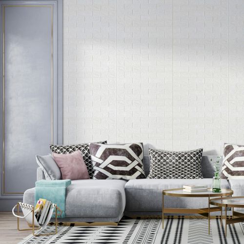 Панель стеновая в рулоне 3D 700мм*19,6м*2мм белый кирпич SW-00002277