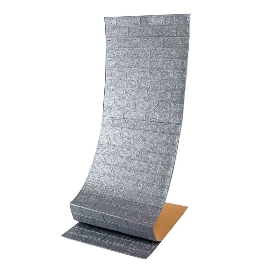 Панель стеновая в рулоне 3D 700мм*19,6м*2мм серебро (D) SW-00002278