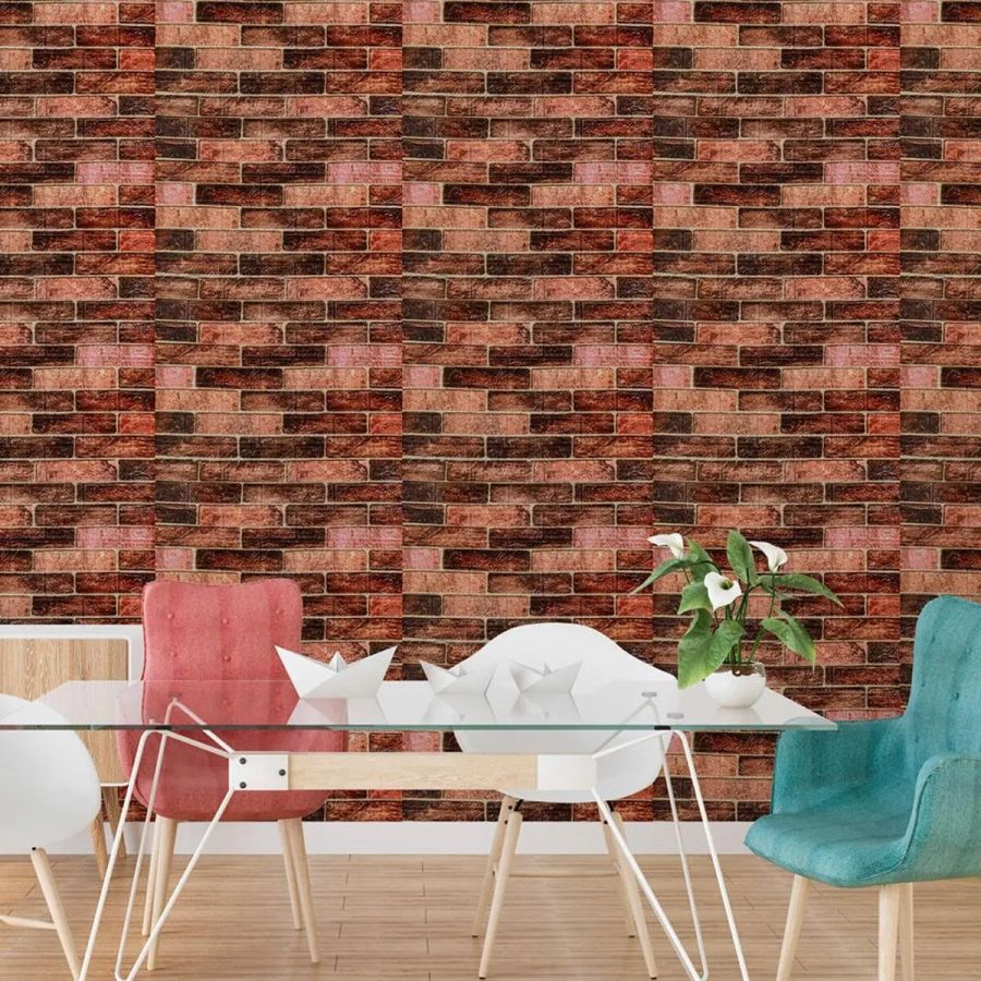Панель стеновая в рулоне 3D 700мм*3,08м*3мм BROWN (кирпич) (D) SW-00002537