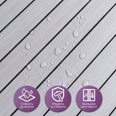 Покрытие виниловое самоклеющееся 3D рейки кедр серебряный 600х600х2,8мм (D) SW-00002198