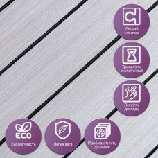 Покрытие виниловое самоклеющееся 3D рейки кедр серебряный 600х600х2,8мм (D) SW-00002198