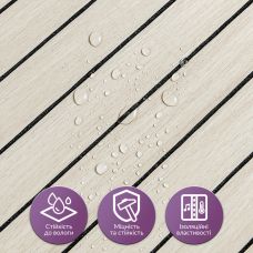 Покрытие виниловое самоклеющееся 3D рейки дуб жемчужный песок 600х600х2,8мм (D) SW-00002200