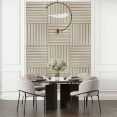 Покрытие виниловое самоклеющееся 3D рейки дуб жемчужный песок 600х600х2,8мм (D) SW-00002200