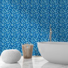 Мозаика из декоративного стекла голубая 298х298х4,5мм SW-00002354