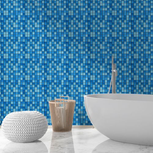 Мозаика из декоративного стекла голубая 298х298х4,5мм SW-00002354