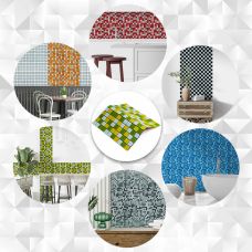 Мозаика из декоративного стекла желто-зелёная 298х298х4,5мм SW-00002362