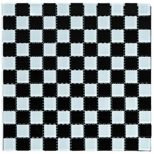 Мозаика из декоративного стекла шахматка 298х298х4,5мм SW-00002366
