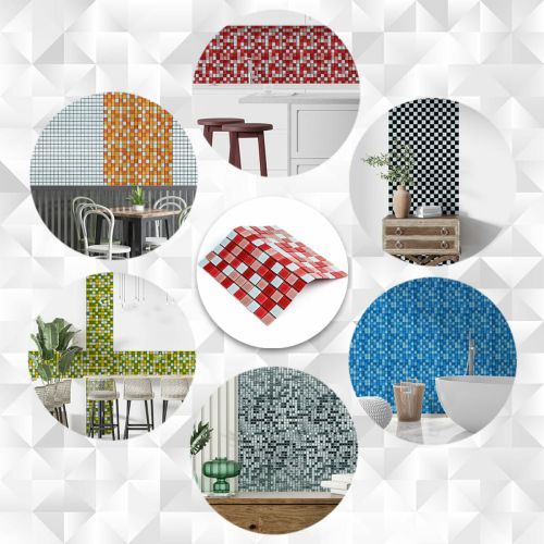 Мозаика из декоративного стекла красная 298х298х4,5мм SW-00002367