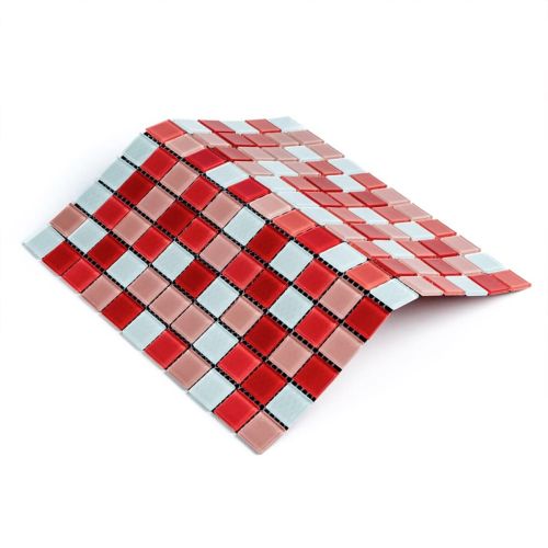 Мозаика из декоративного стекла красная 298х298х4,5мм SW-00002367