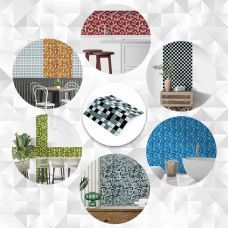 Мозаика из декоративного стекла чёрно-серая 298х298х4,5мм SW-00002369