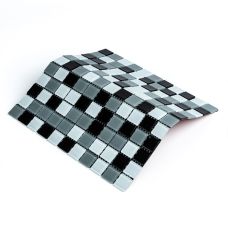 Мозаика из декоративного стекла чёрно-серая 298х298х4,5мм SW-00002369